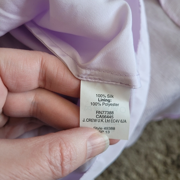 J. Crew Sinclair silk chiffon lavender halter dress size 4 - Picture 13 of 14